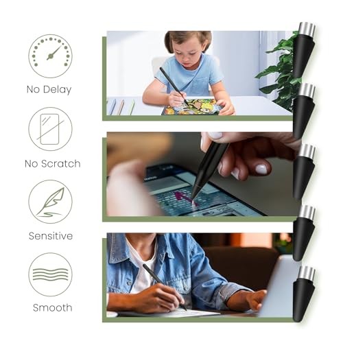 Replacement Pencil Tips for Stylus Pencil KD503, 5 Pack, Black