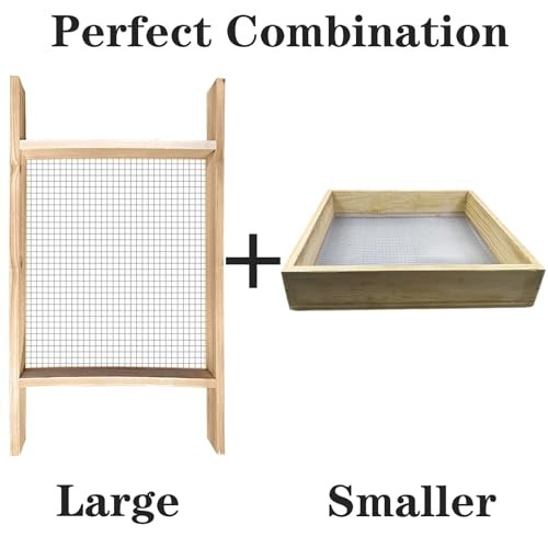 Sifter for Garden, 2Pcs Hand Held Multi-Purpose Stainless Compost Soil Screen