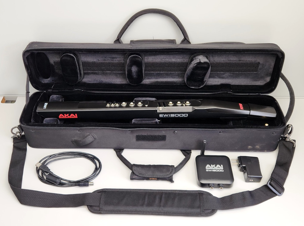Akai EWI 5000 Electronic Wind Instrument / MIDI Controller Black w/ Case, Tested