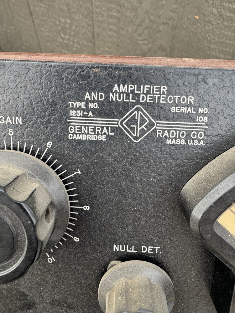 General Radio Company Type 1231-A Tuned Amplifier And Null Detector Untested
