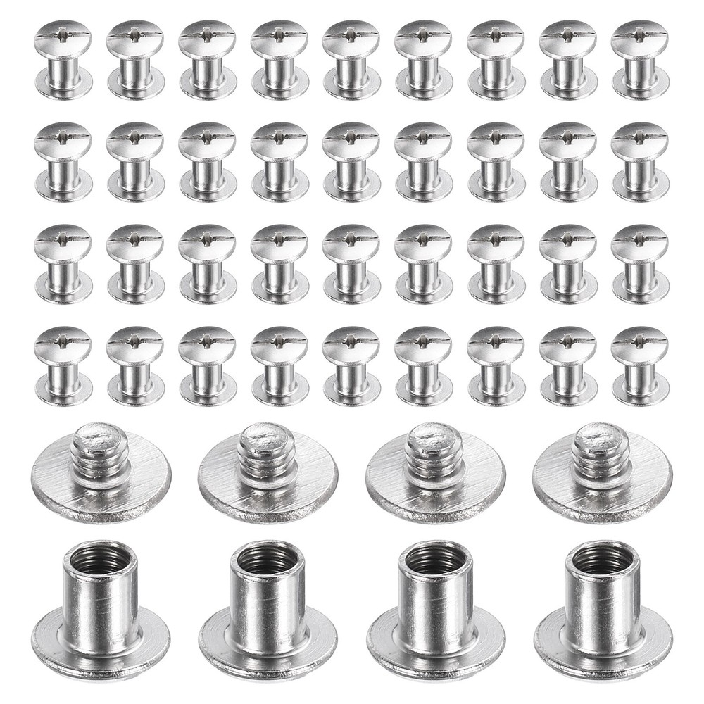 40set Phillips Chicago Screw M4x6mm Binding Post Screw Silver