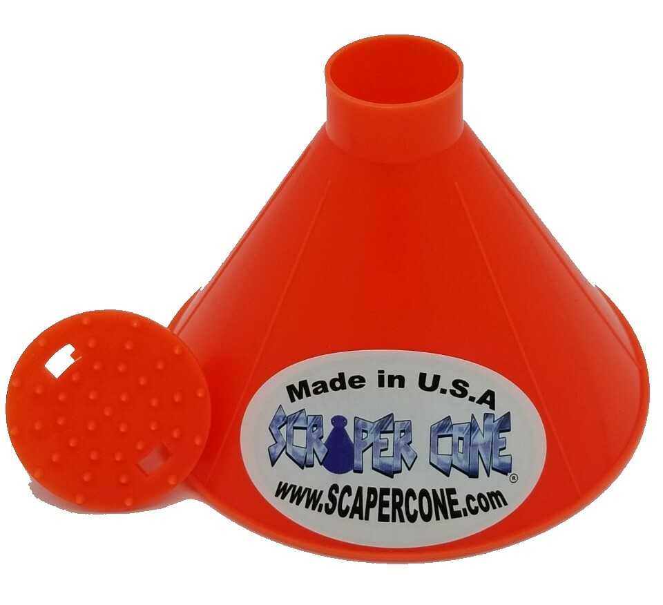 The Original Scraper Cone Ice Scraper With the Twist & Lock Cap Made In The USA