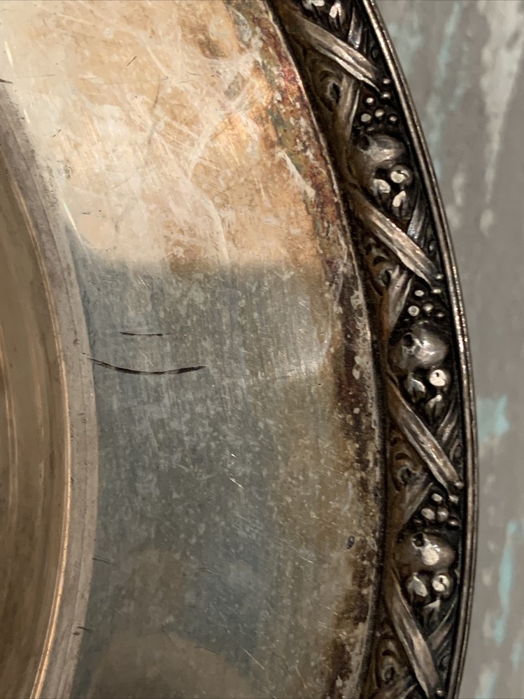 Vintage Wm Rogers Silverplate Oval Vegetable Serving Dish Harvest Pattern 5712