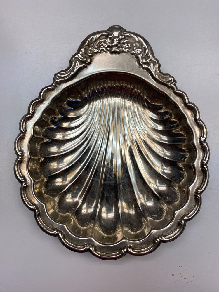 Vintage Silver Seashell Jewelry Dish