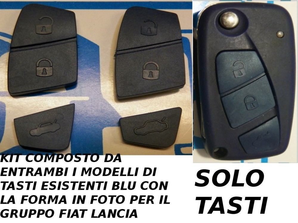 Buttons blue for keys remote control Lancia These Y Ypsilon complete set