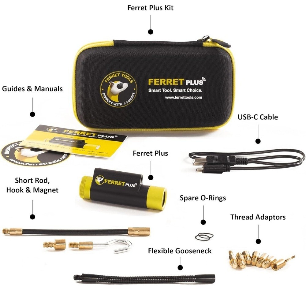 Ferret Plus CFWF50P Multipurpose Wireless Inspection Camera Waterproof New