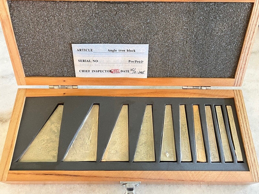 New 10 Pcs Universal (1° - 30°) Precision Angle Iron Block Set w/ Certification