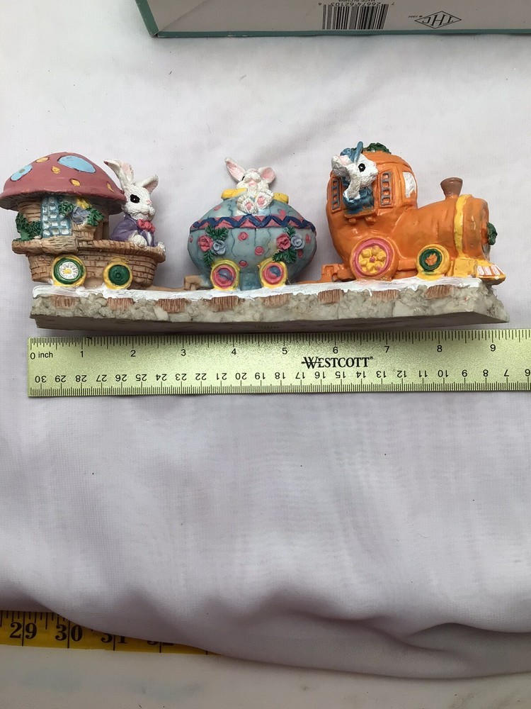 Vntg Easter Collection Mini Easter Bunny Train Spring decor 1995 item no. 62105