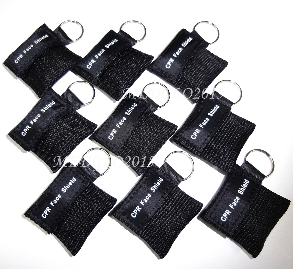 100pcs KEYCHAIN POUCH CPR MASK FOR FIRST AID TRAINING SINGLE USE CPR FACE MASK