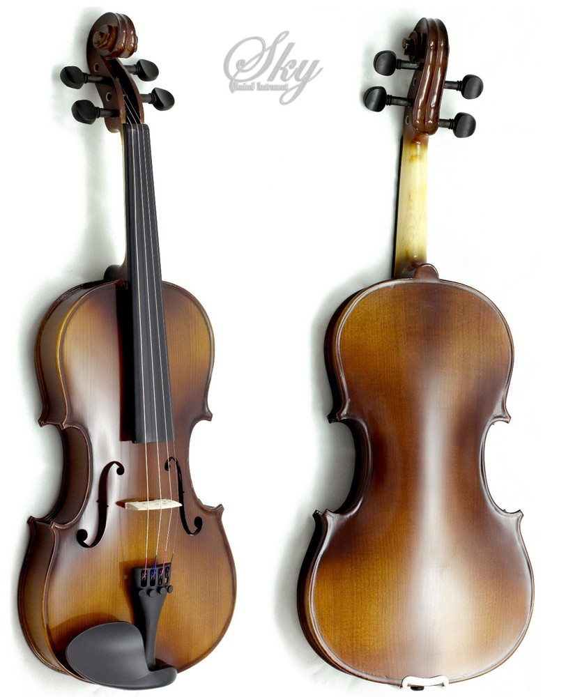 SKY 1/4 Quarter Size Solid Wood Violin w Rosin, Lightweight Case+Extra Bow