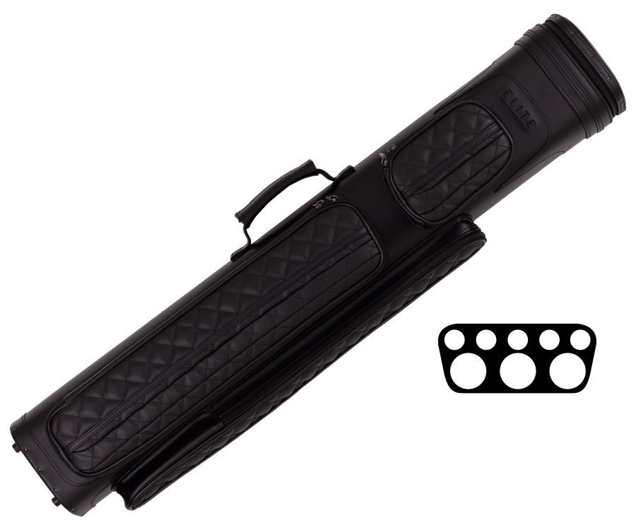 Elite ECV35 BLACK 3Bx5S Pool Cue Stick Case w/ Adjustable Shoulder Strap