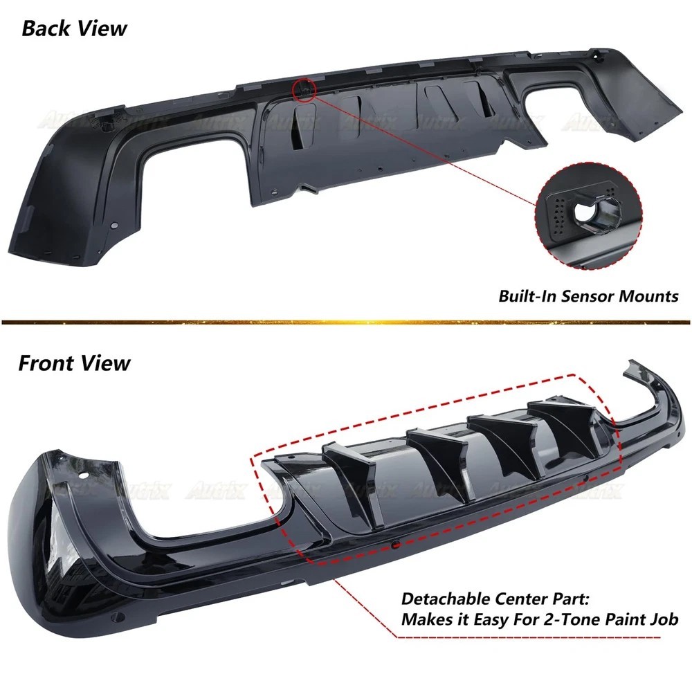 Rear Bumper Diffuser for 2015-2024 Dodge Challenger SRT Hellcat Redeye Scat Pack