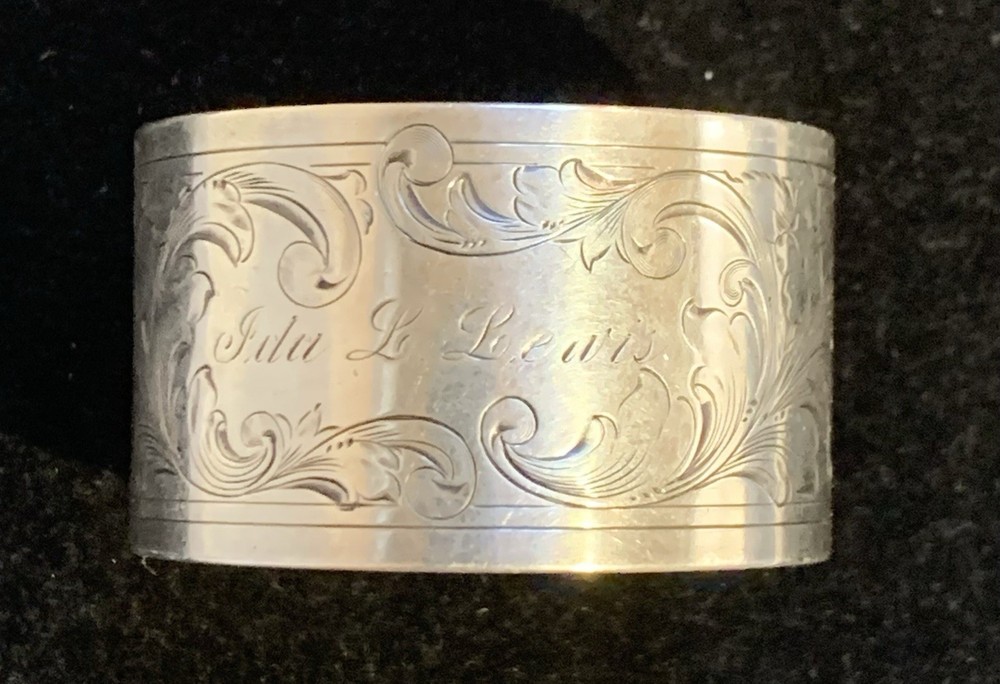 Vintage Sterling Silver Napkin Ring Monogrammed