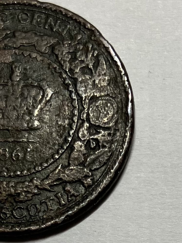 1861 Nova Scotia One Cent - Large Rosebud