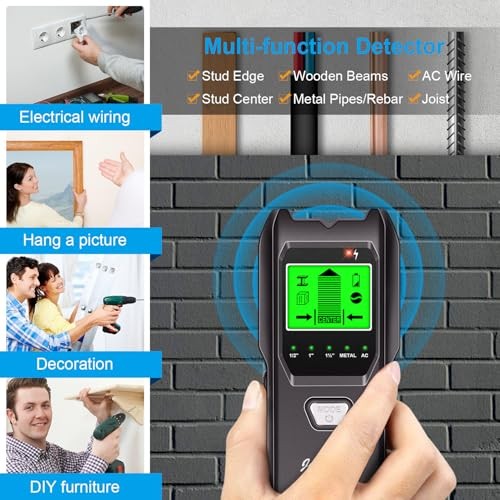 Stud Finder Wall Scanner, 5 in 1 Multifunction Stud Locator with Upgraded