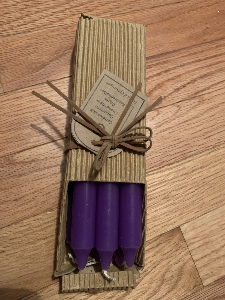 WILD HYDRANGEA TAPER CANDLES CANDLESTICKS 6 IN PACKAGE