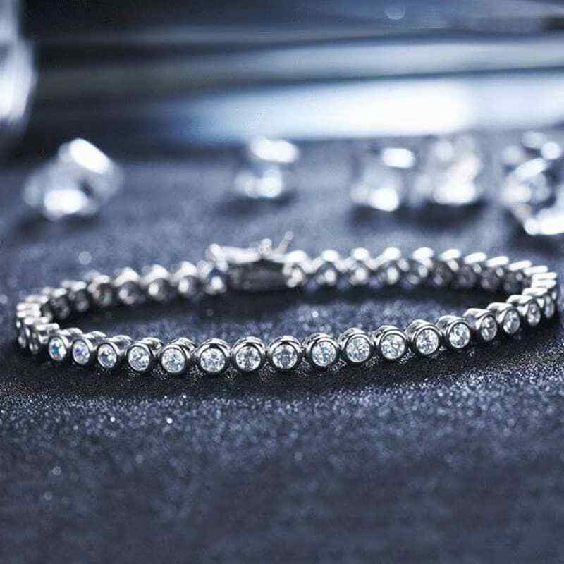 Italo Bezel Created White Sapphire Bracelet