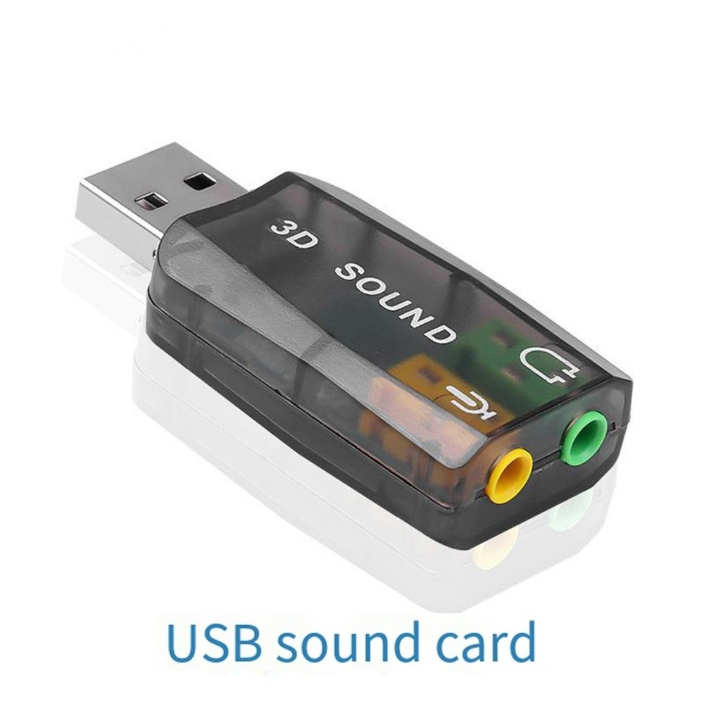External USB Sound Card 3D Audio Headset Microphone Adapter for PC Desktop8139