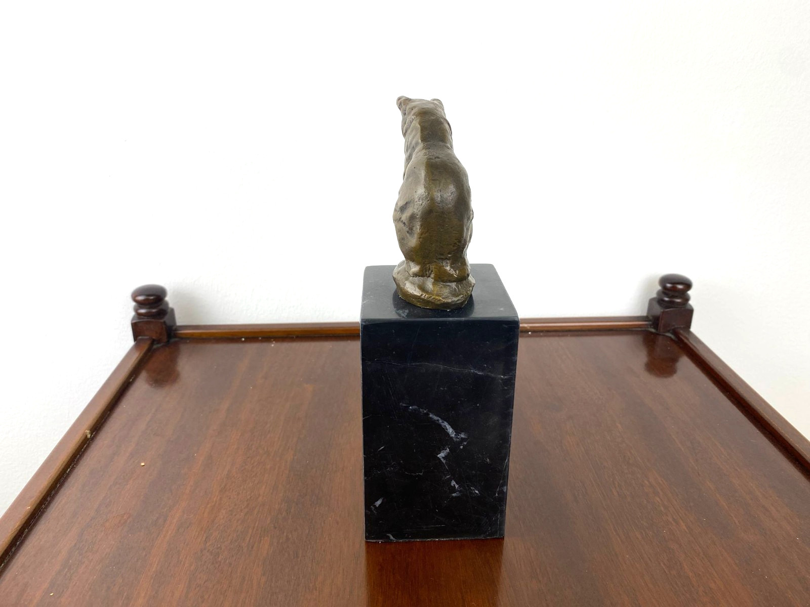 Bronze Sculpture Cat Art Deco on Black Marble Base after Milo