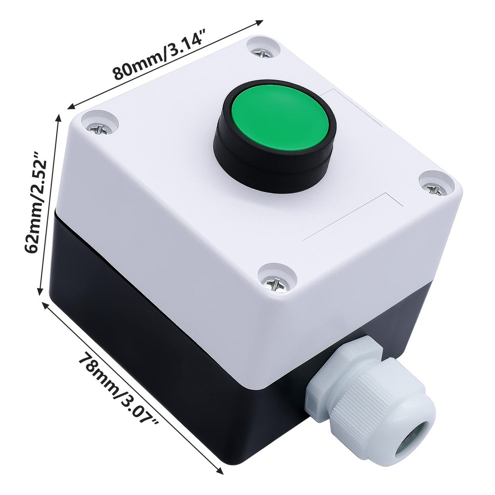 mxuteuk Momentary Push Button Switch Station Box Exit Green-B