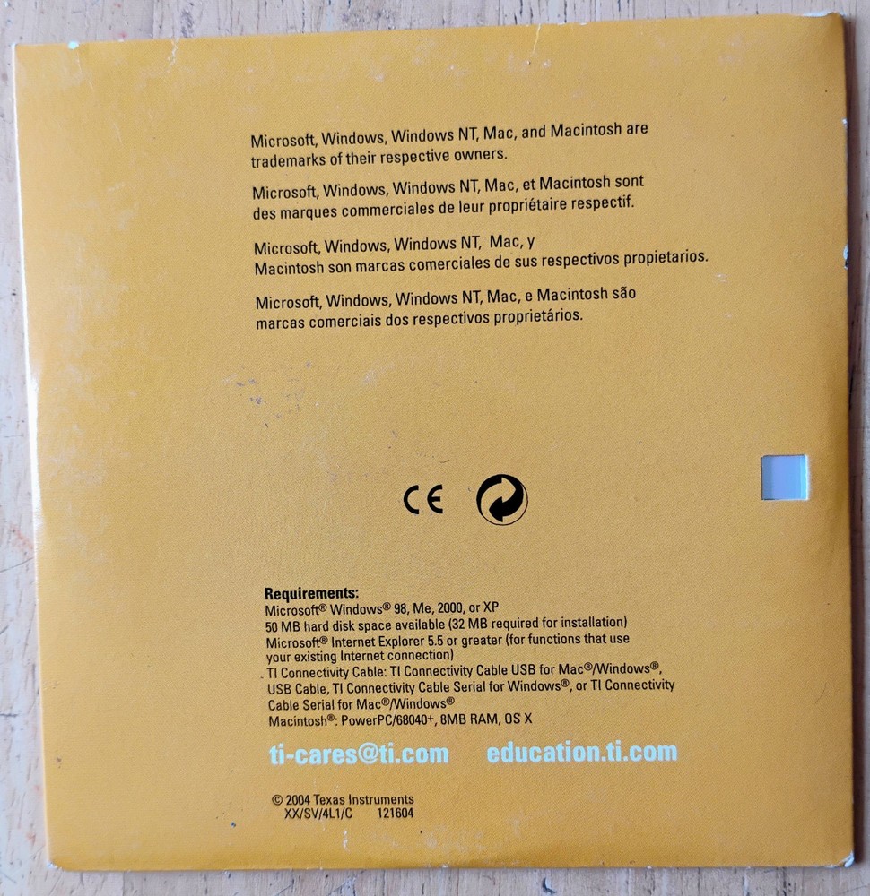 TI product CD for calculators