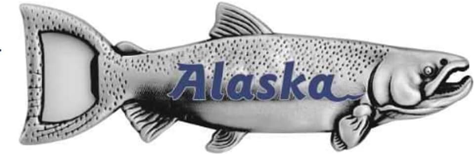 Alaska Salmon Bottle Opener Magnet