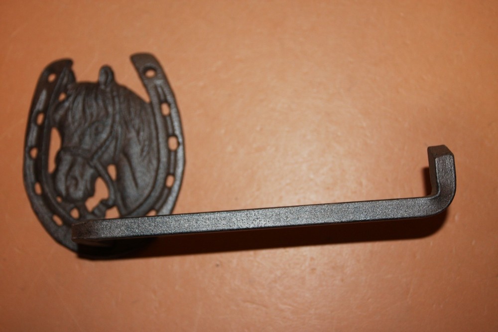 (3) Western Horse Bath Set Solid Cast Iron Towel Bar Ring