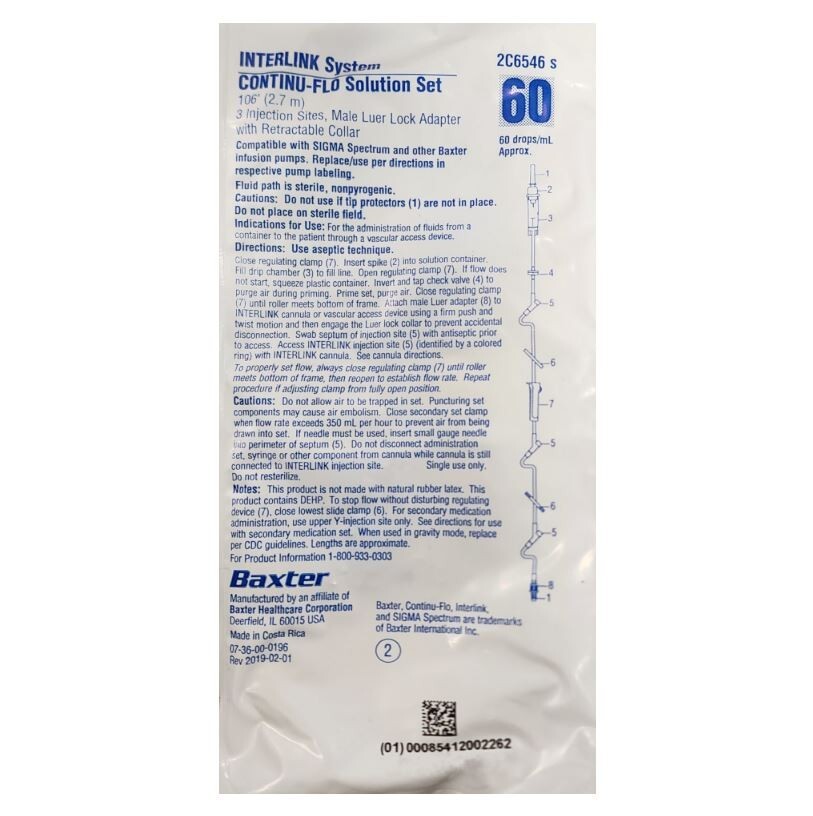*1-Pack* Baxter System Solution Set Sterile 2C6546