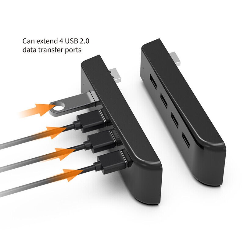 4 USB 2.0 Data Transmission Interfaces HUB For PS5 Host For Xbox One Console