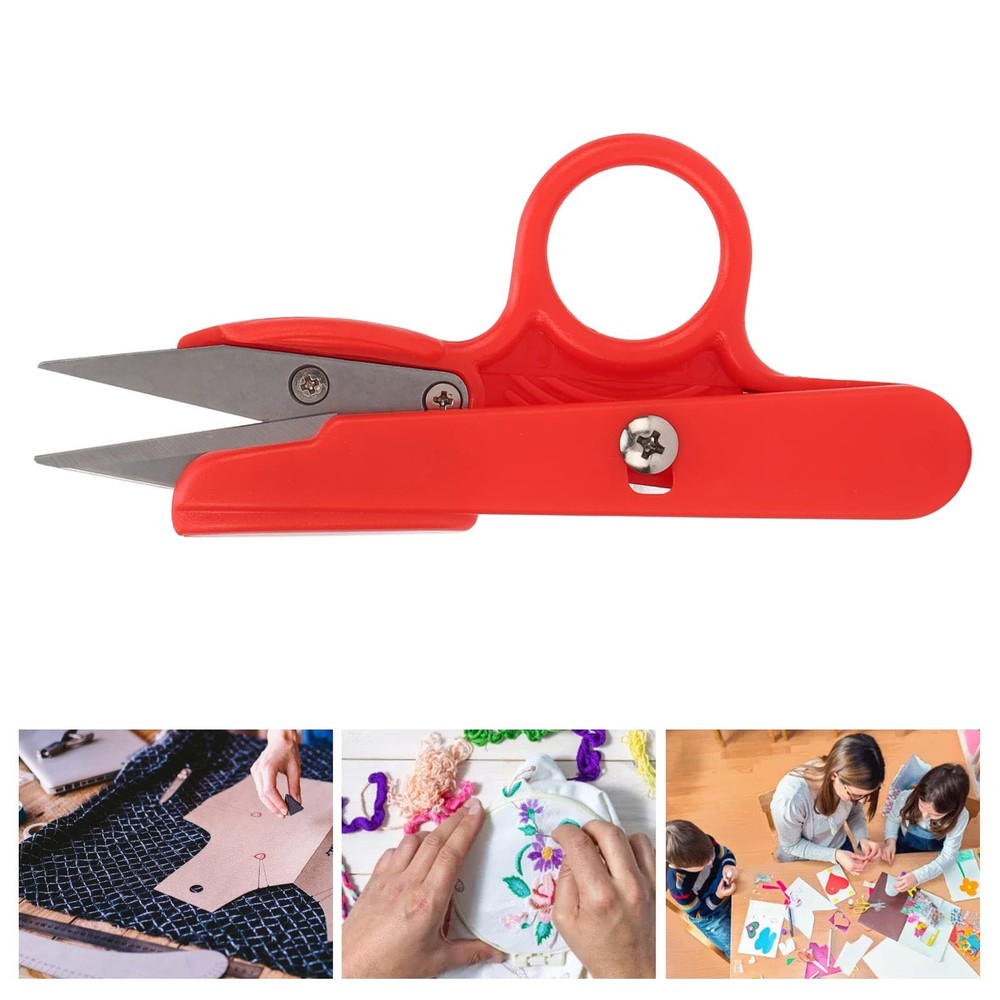 3Pcs Compact Red Stainless Steel Thread Snips, Small Sewing Scissors for Stit...
