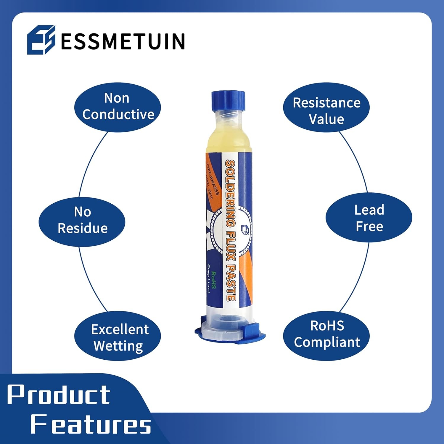 Solder flux for Electronics Soldering, No Clean Soldering Flux Paste (10CC) & De