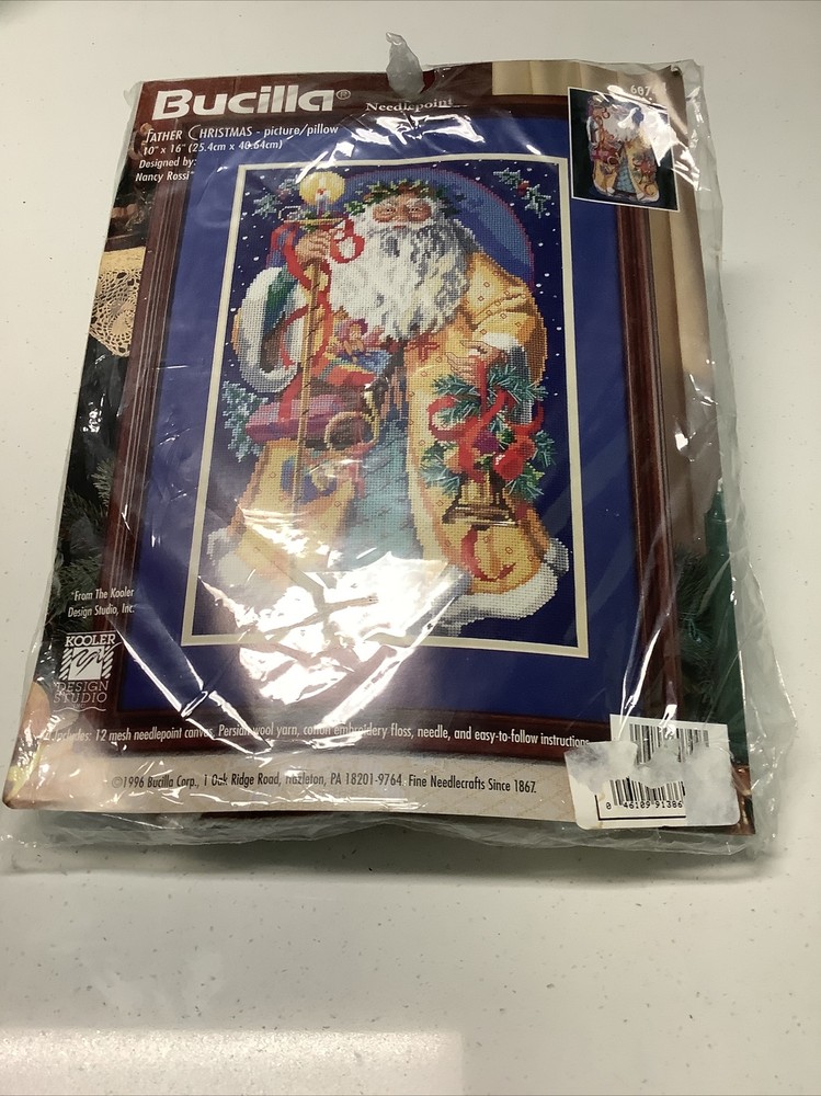 Bucilla Father Christmas 10x16 Needlepoint New