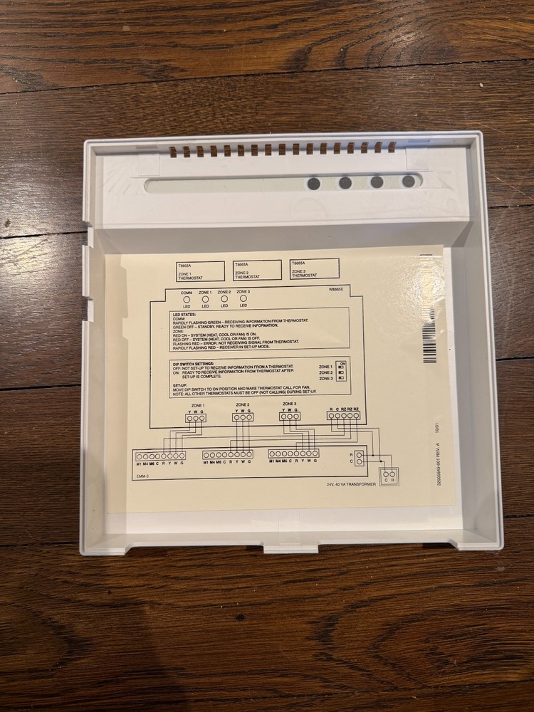 HONEYWELL W8665E1000 RF ZONE PANEL