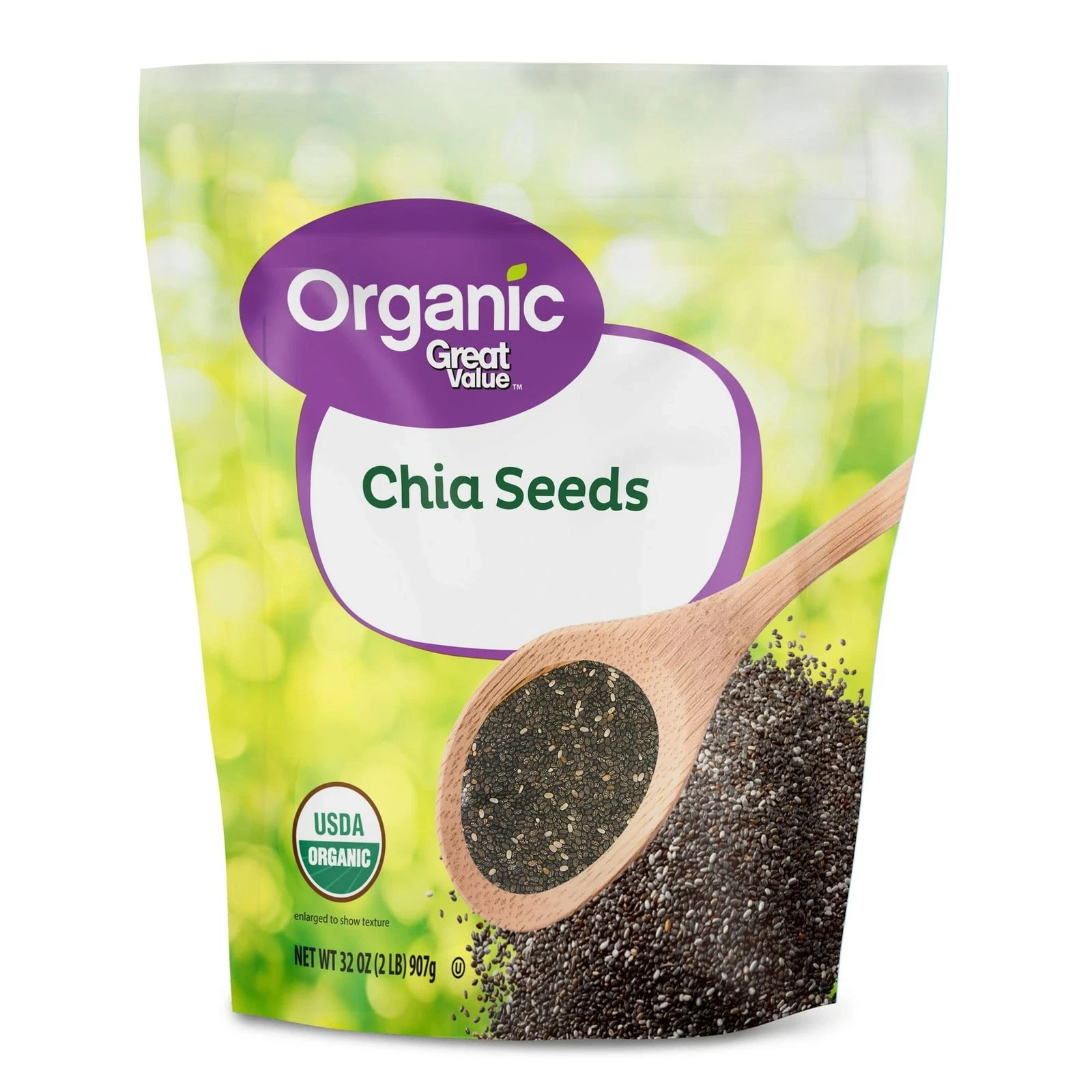 Great Value Organic Chia Seeds, 32 oz (907g) – USDA Organic, Gluten-Free