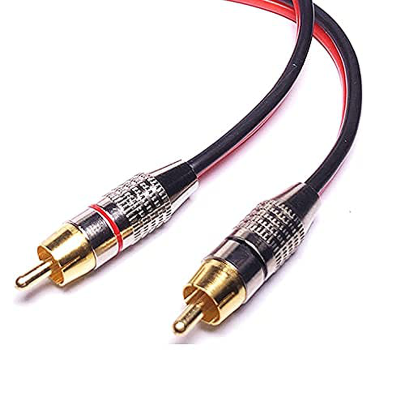 Speaker Cable Bare Wire to RCA Plug Adapter,2PCS RCA Male Plug Connector Adapter