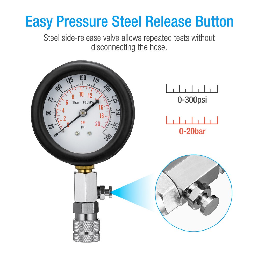Engine Cylinder Compression Gauge Tester Kit Gas Engine Diagnostic Testing Tool