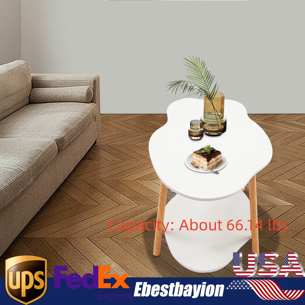 Cloud Coffee Table Cloud Shaped Coffee Table 2-Tier for Living Room Storage