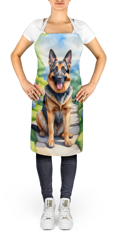 German Shepherd Spring Path Apron - Perfect for Cooking, Baking, and More!