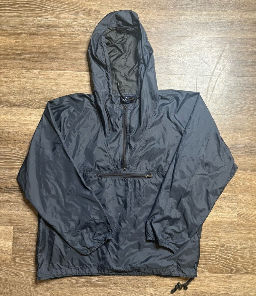 Gap Men's Vintage Pullover Jacket Large, Lightweight Windbreaker, Navy Blue