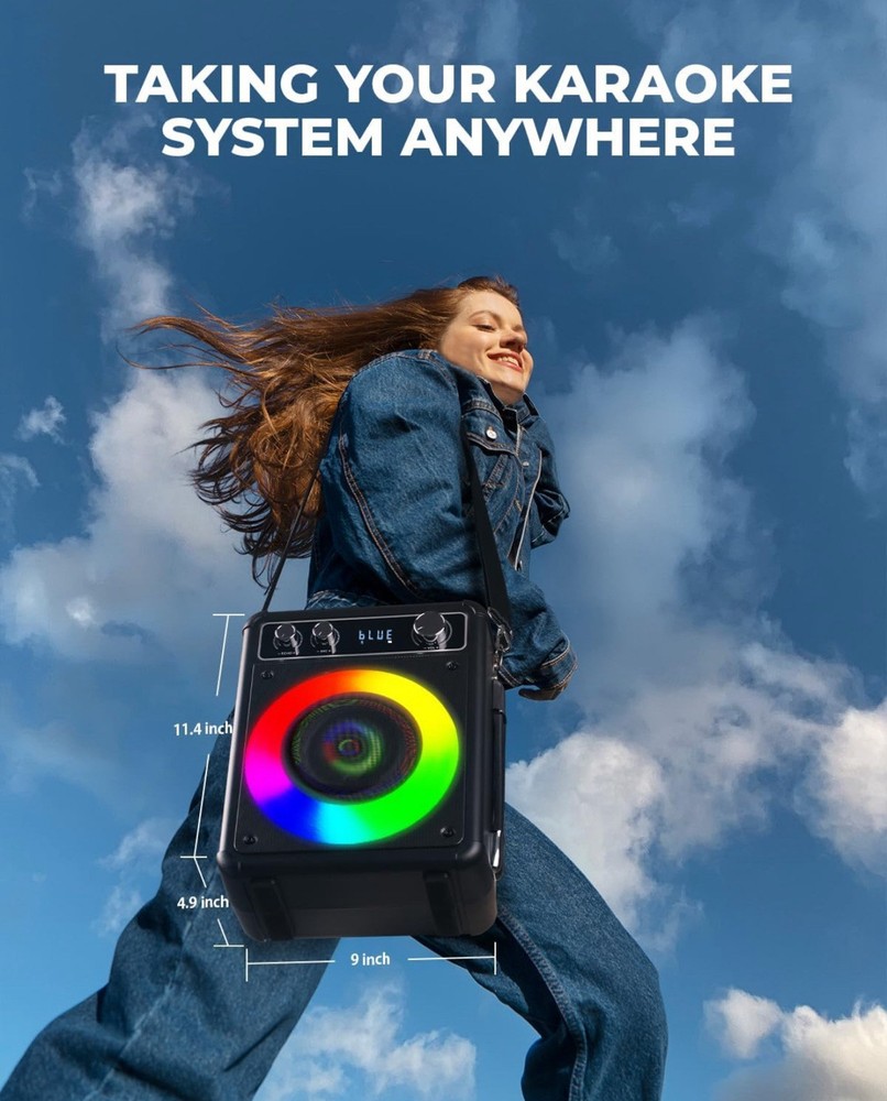 Portable Karaoke Machine with 2 microphones