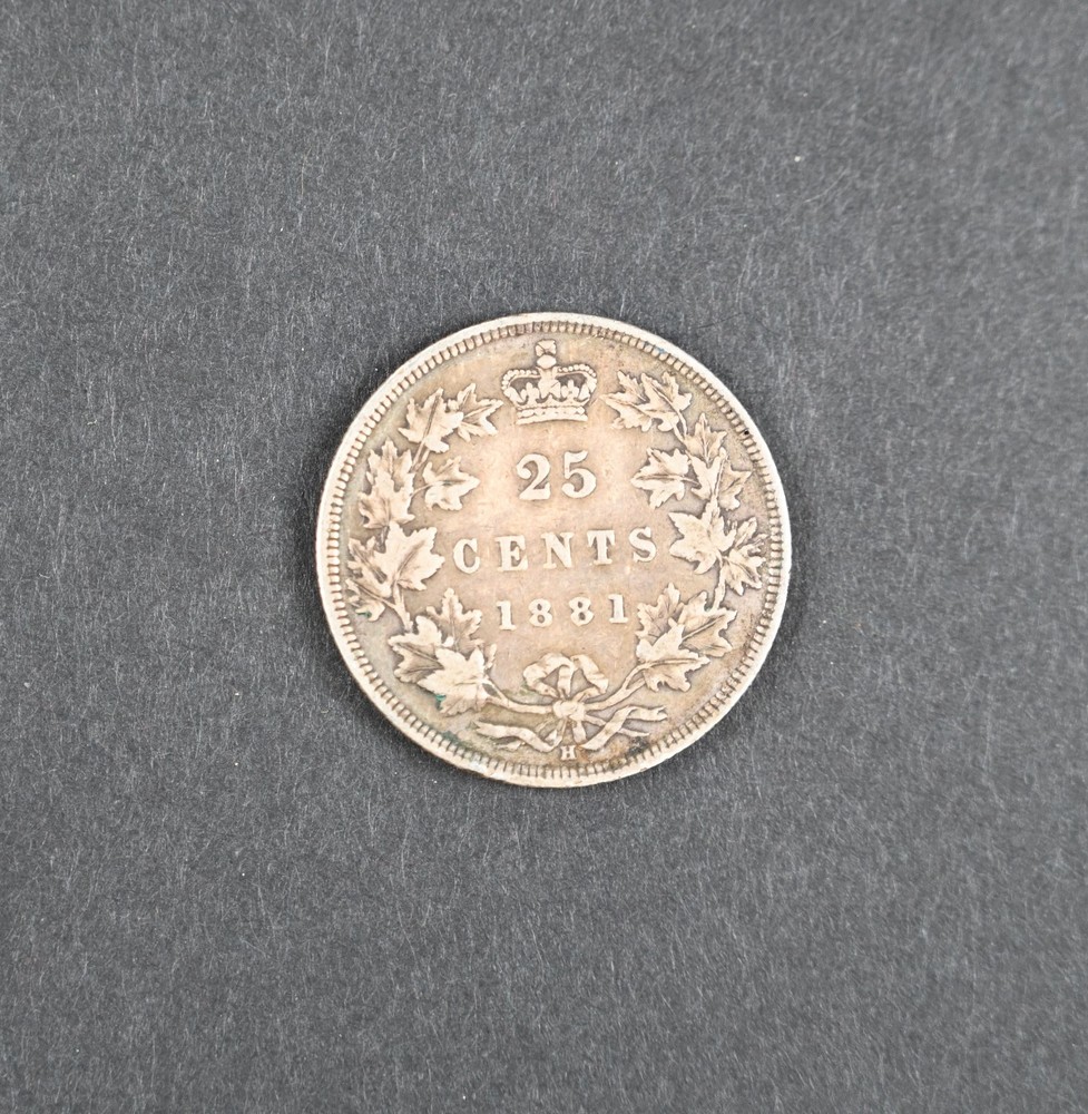 1881 Canada 25c Quarter Silver Coin VF Circulated