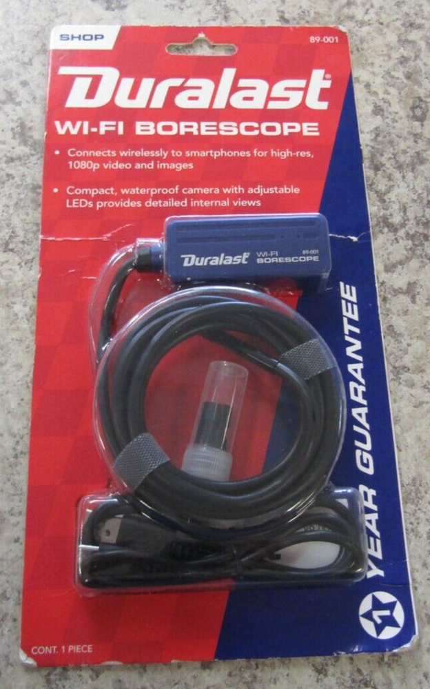 DURALAST Wi-Fi Borescope 5 Foot Long Cable Camera NEW