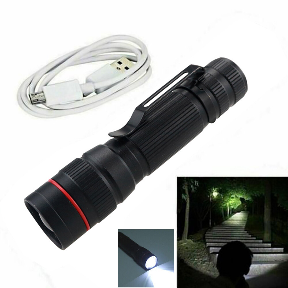 35000000 lumens Small LED Mini Flashlight Pocket Super Bright Torch Rechargeable