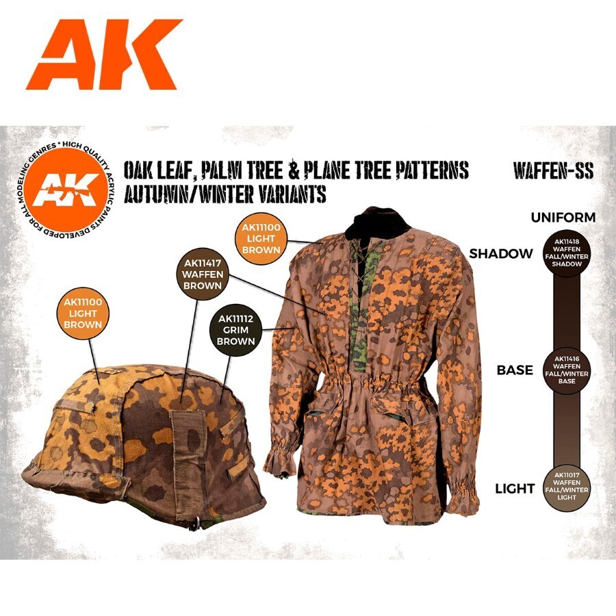 AK Interactive: Oak Leaf, Palm Tree, Plane Tree Camouflage - Paint Set - AK11625