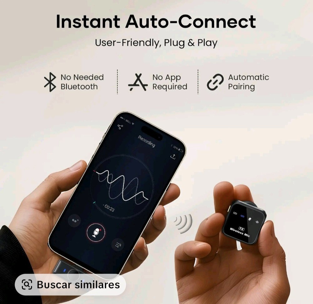 KUKIHO Wireless Lavalier Microphone for iPhone iPad Android With Charging Case A