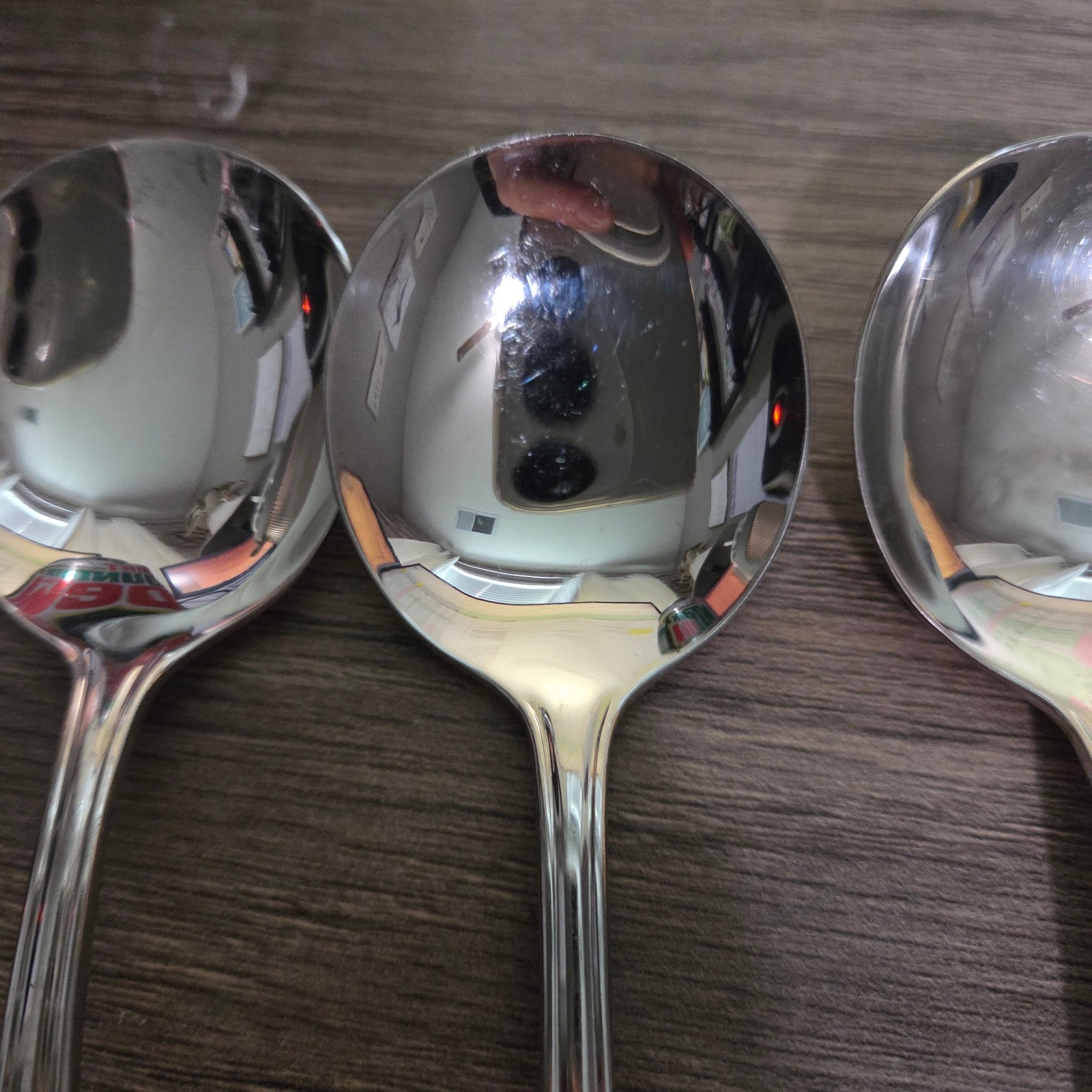 Wallace Casino 18/10 China Soup Spoons Set of 3 Silver Tone Stainless Steel
