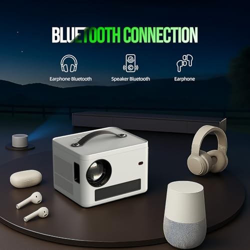 Projector with WiFi and Bluetooth, Native 1080P Projector 4K Support with PR01