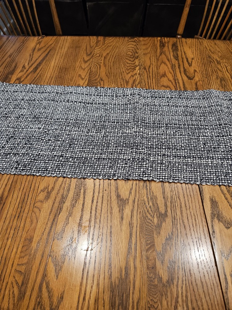 Table Runner Black & Light Bone 14"x72"