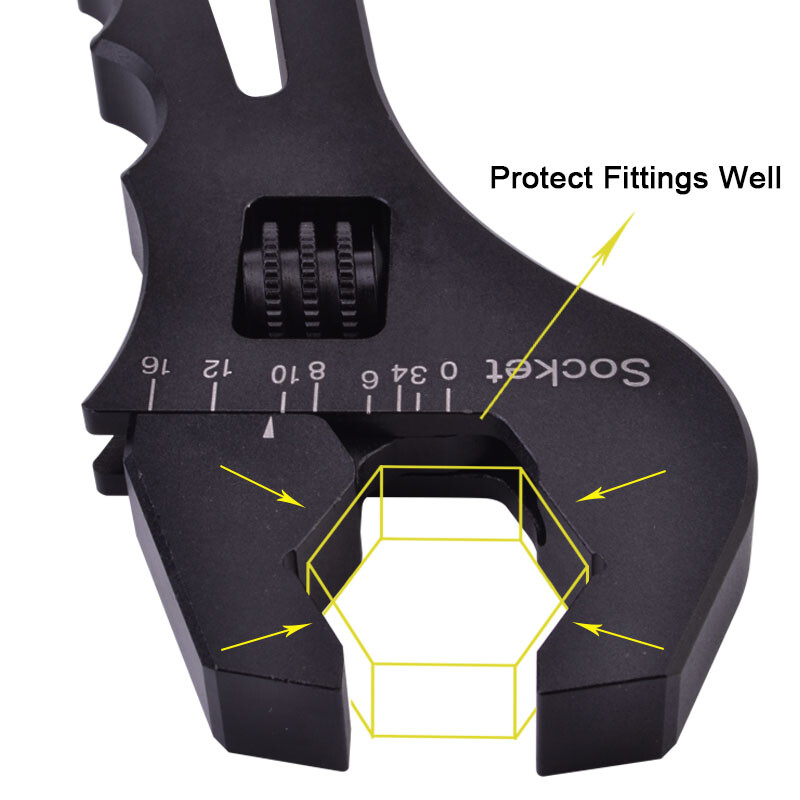 Adjustable Wrench Tool Spanner for Hose End Fitting 3AN-16AN Thishill