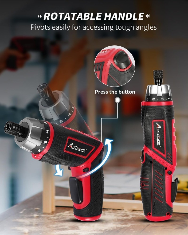 Compact Cordless Screwdriver with 50in-lbs Torque & LED Light for Precision